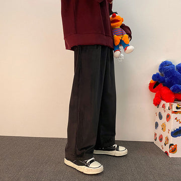 Autumn Corduroy Pants Men's Fashion Retro Casual Wide-leg Pants Men Streetwear Wild Loose Hip-hop Straight Trousers Mens M-5XL aidase-shop
